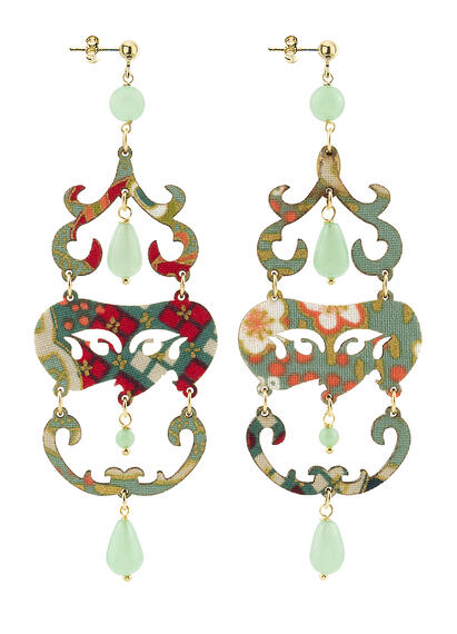 Chandelier Long Light Jade Earrings - Lebole Maison